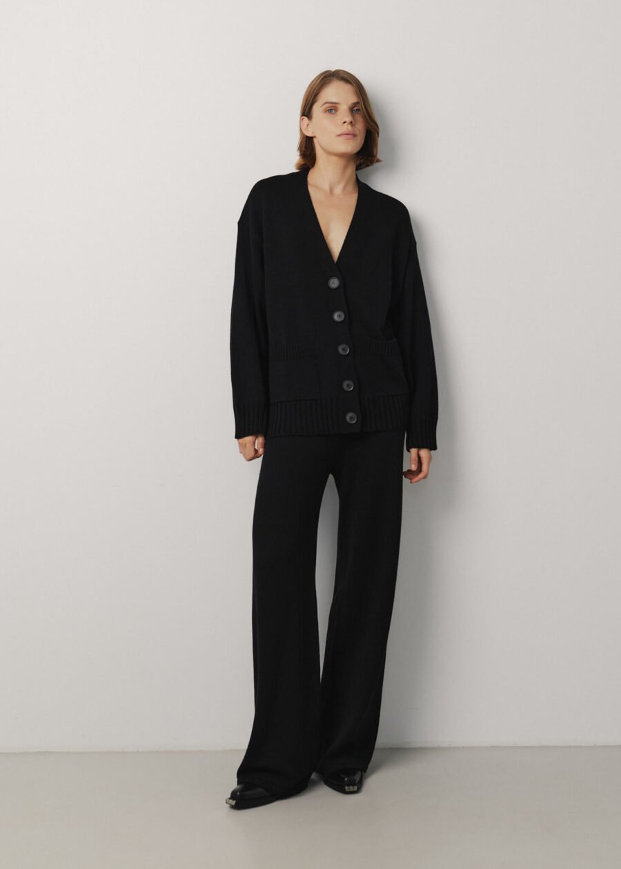 MONALA_16126 Merino Wool Button-Up Cardigan
