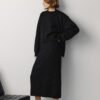 MONALA_16698 Merino Wool Knitted Midi Skirt