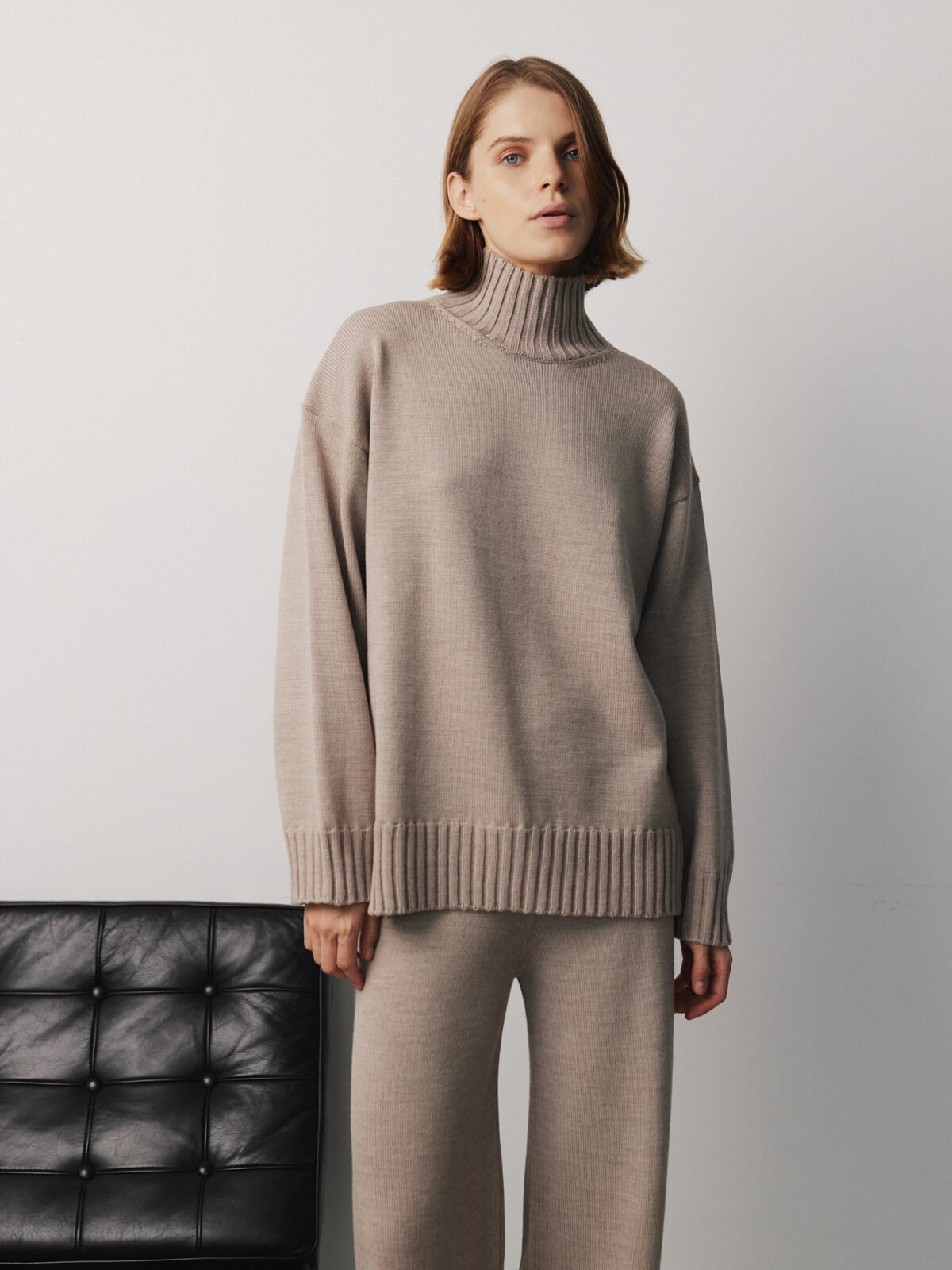 Merino Wool High Neck Sweater