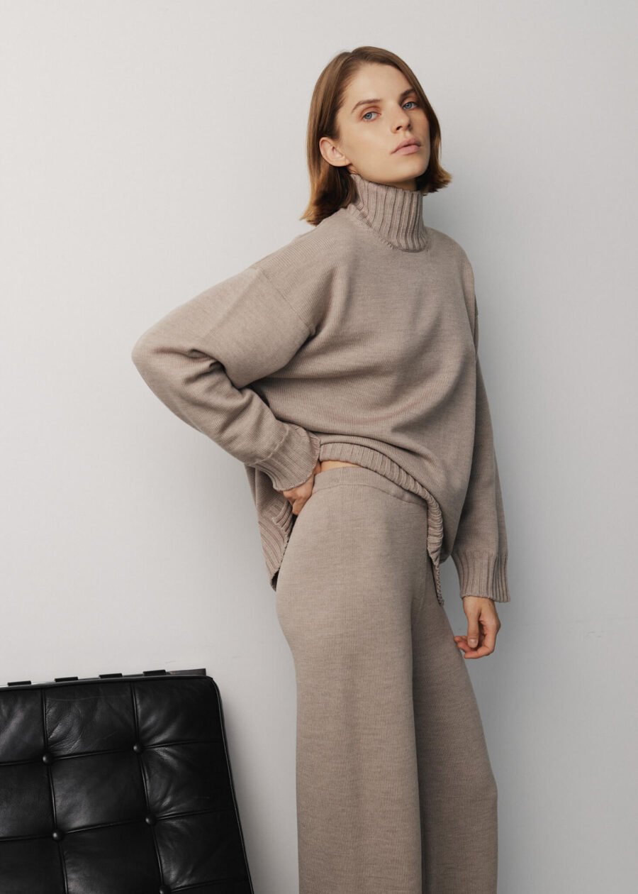 Merino Wool High Neck Sweater