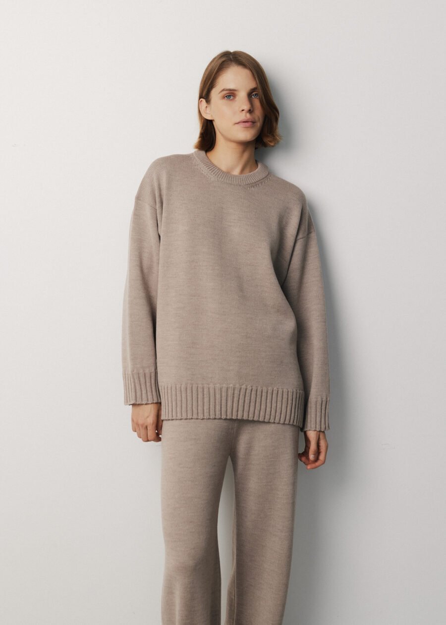 MONALA_17084 Merino Wool Crew Neck Sweater
