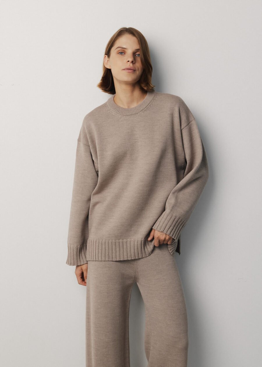 Merino Wool Crew Neck Sweater
