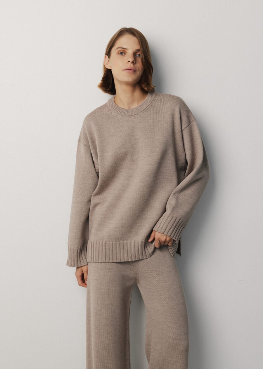 MONALA_17085 Merino Wool Crew Neck Sweater