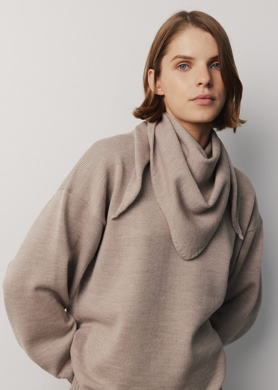 MONALA_17232 Merino Wool Knitted Scarf