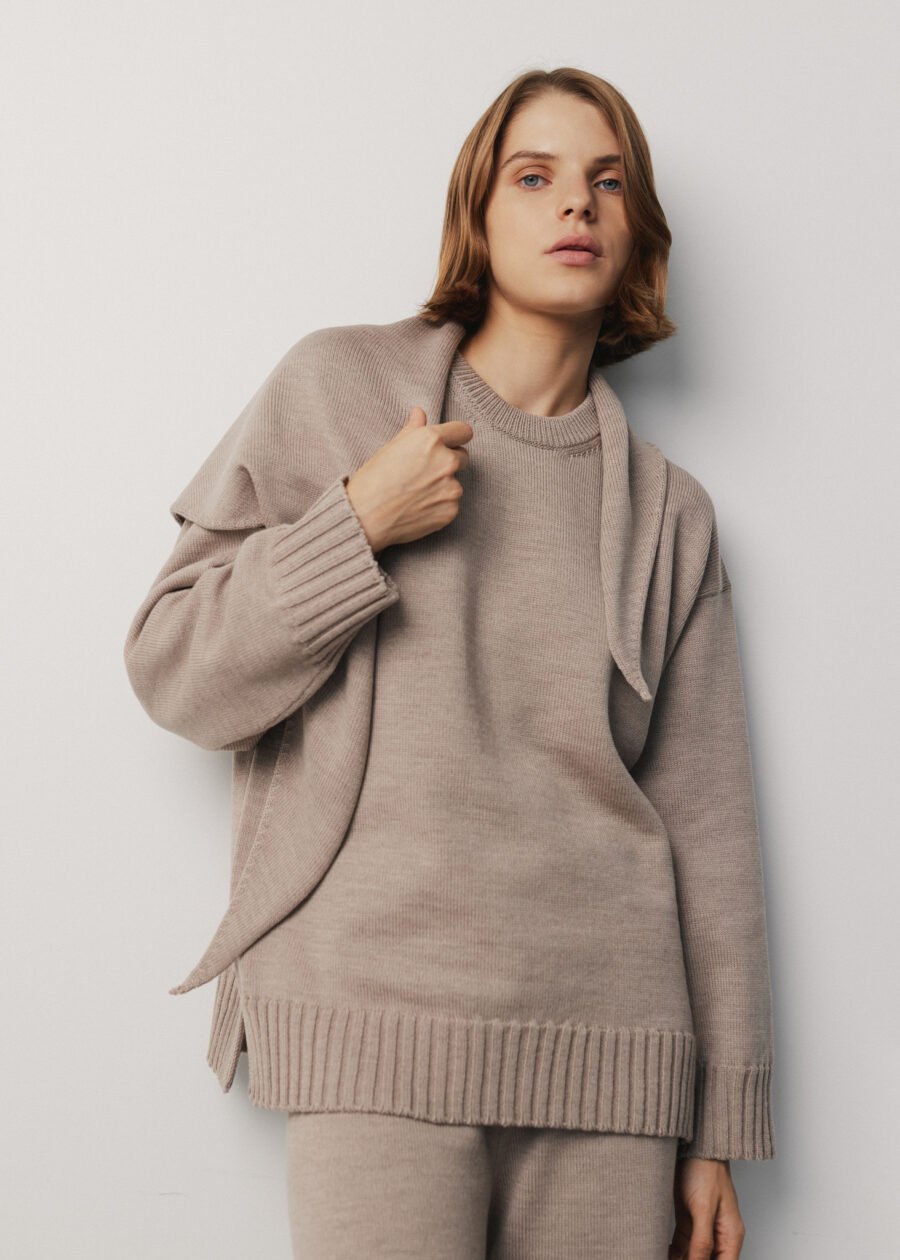 MONALA_17260 Merino Wool Crew Neck Sweater