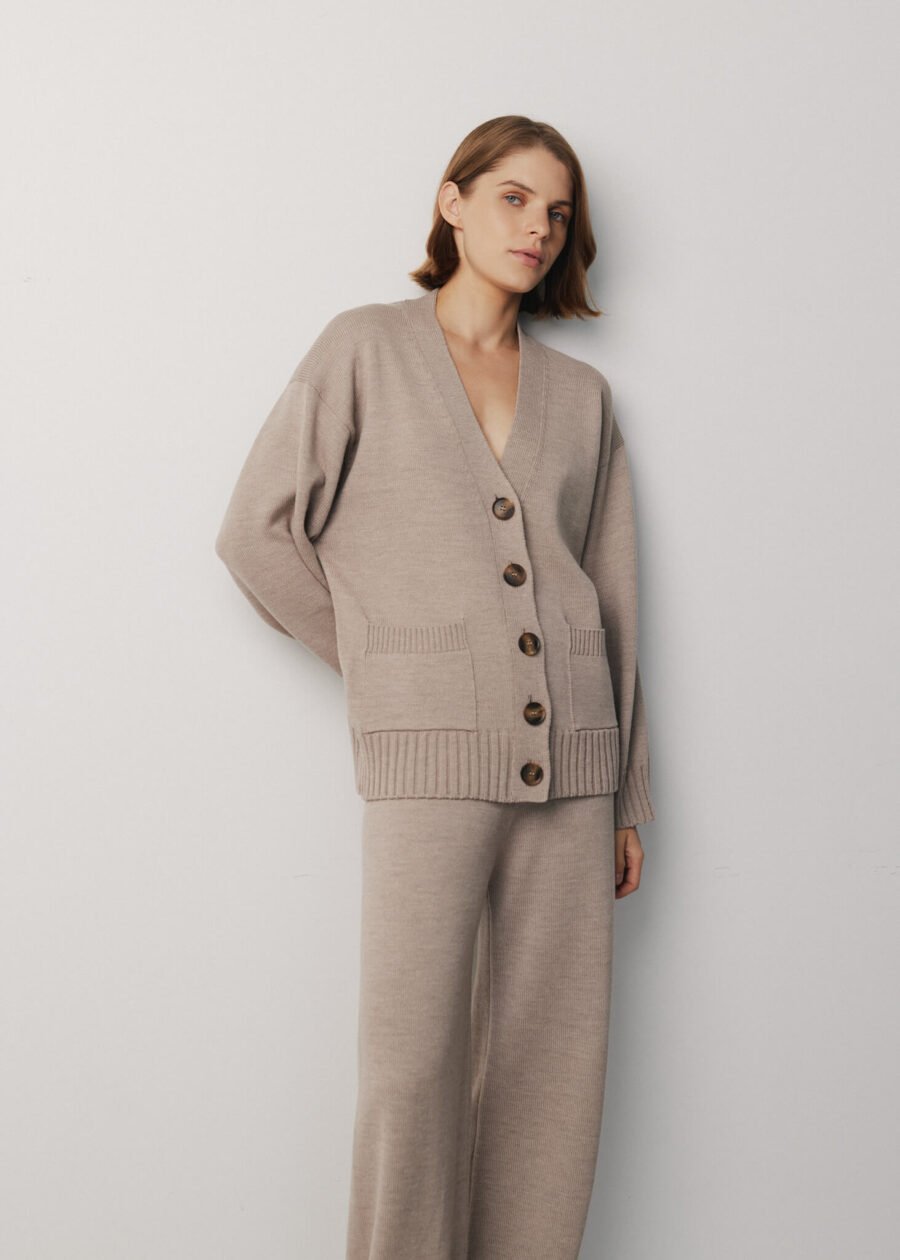 Merino Wool Button-Up Cardigan