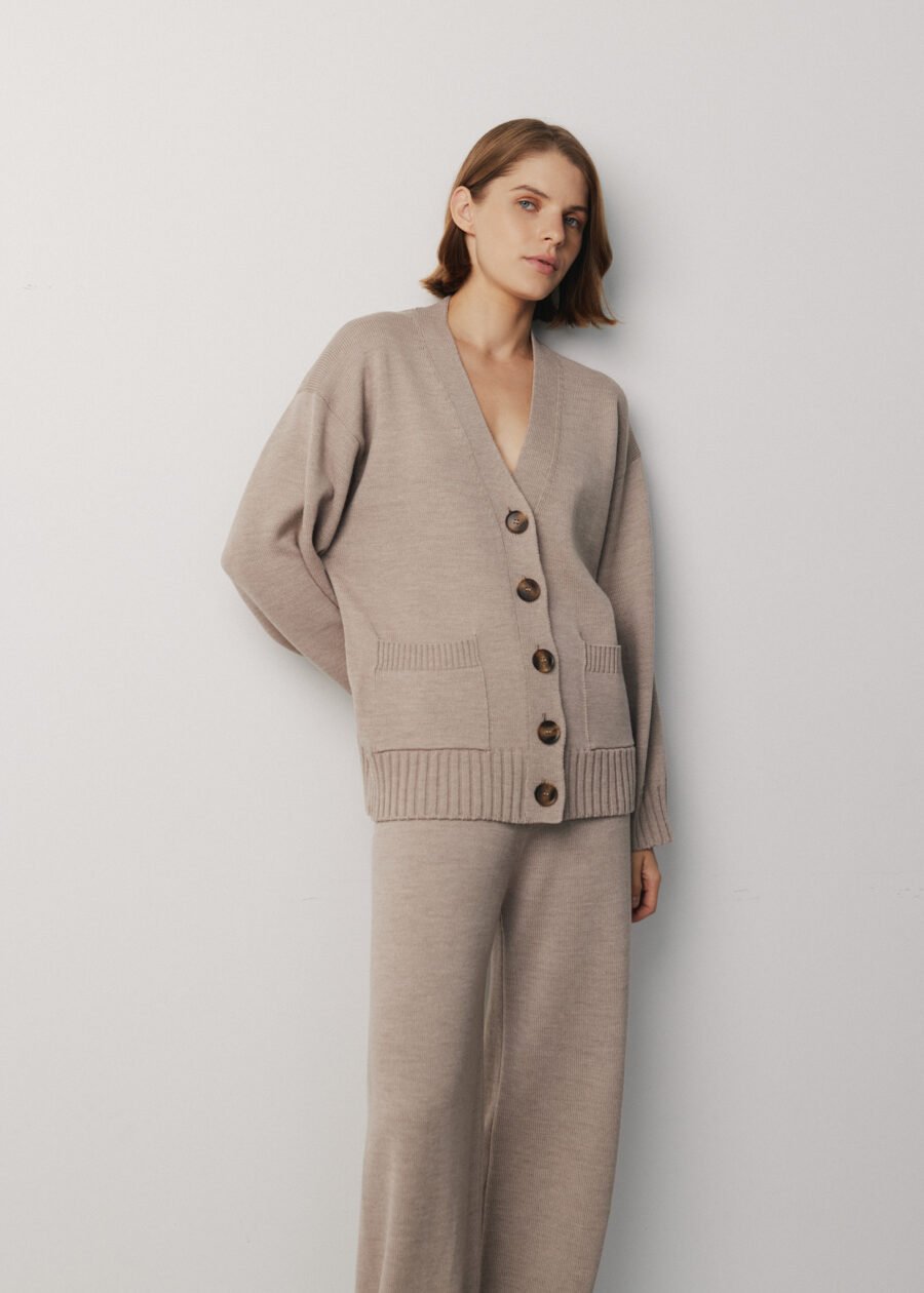 Merino Wool Button-Up Cardigan