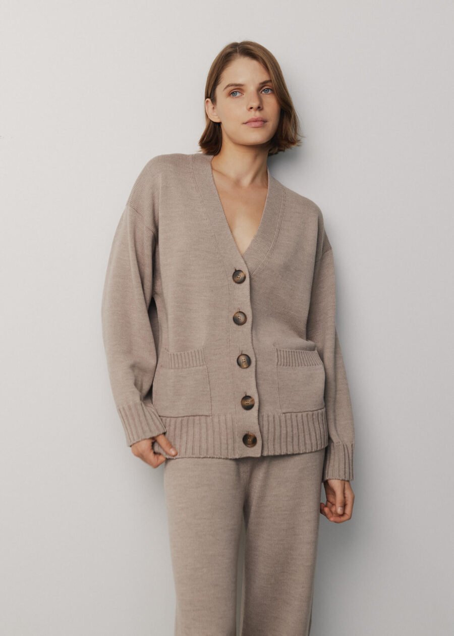 Merino Wool Button-Up Cardigan