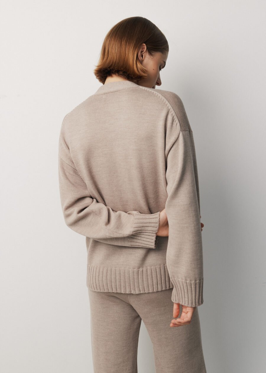 Merino Wool Button-Up Cardigan