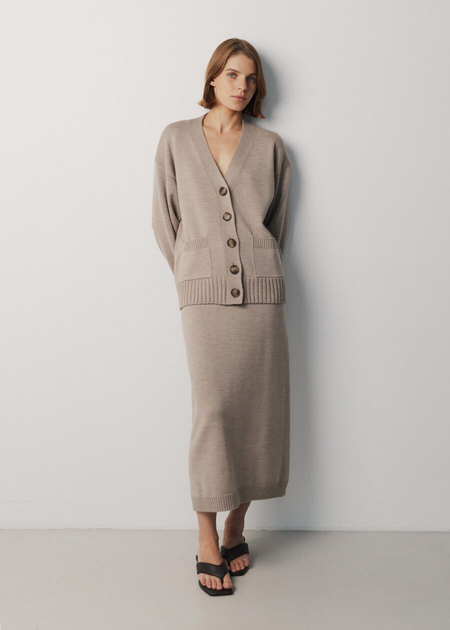 Merino Wool Button-Up Cardigan