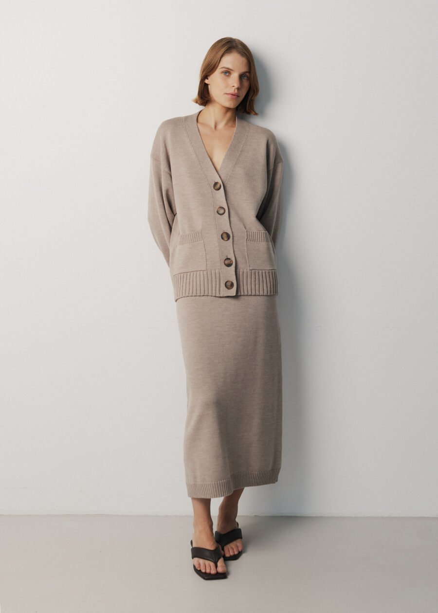 Merino Wool Button-Up Cardigan