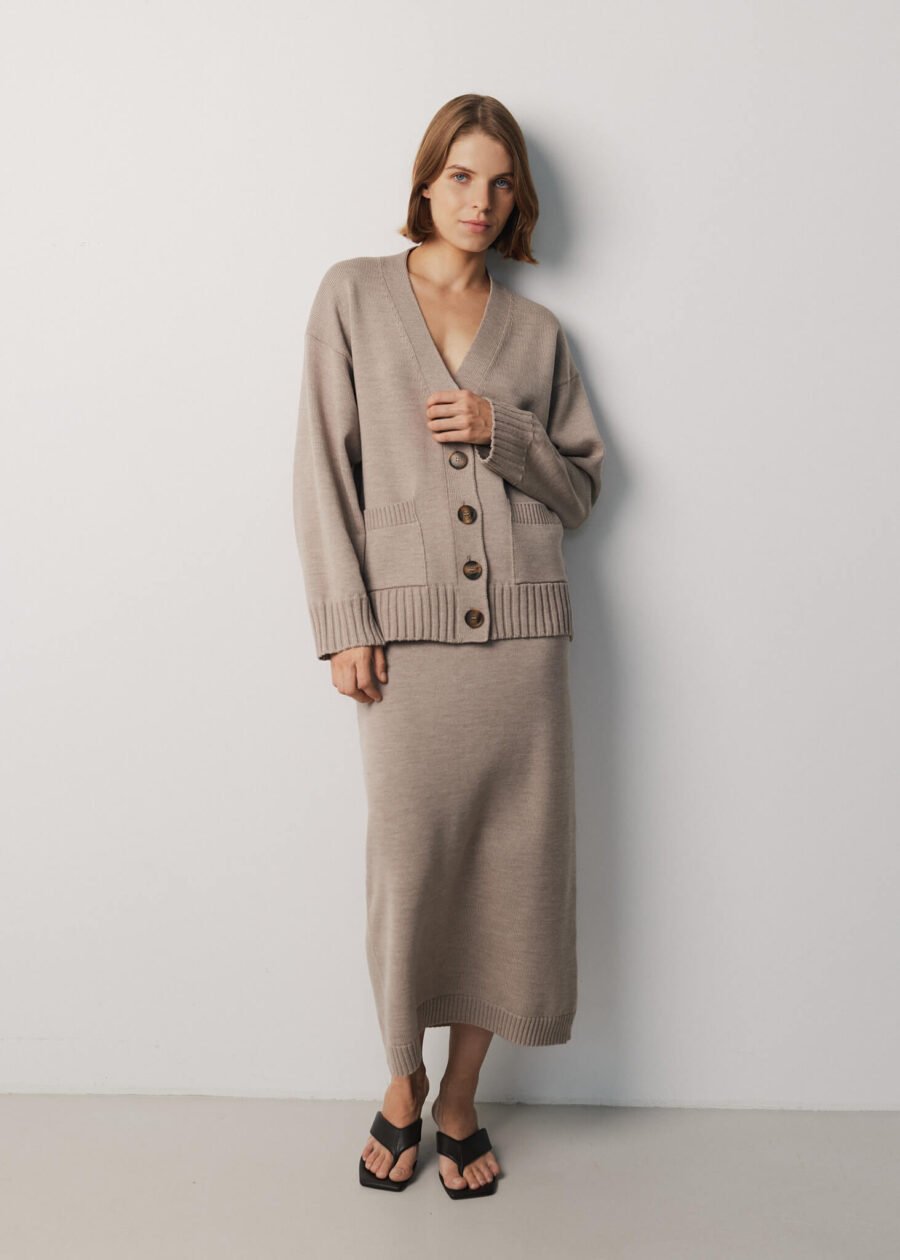 Merino Wool Button-Up Cardigan