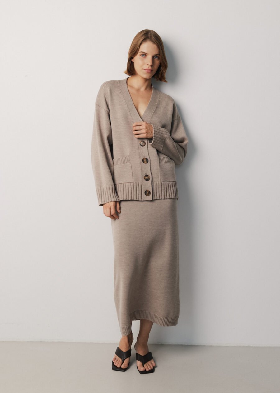 Merino Wool Button-Up Cardigan