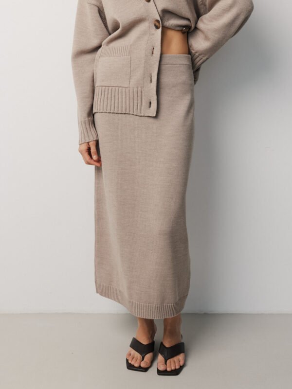 Merino Wool Knitted Midi Skirt