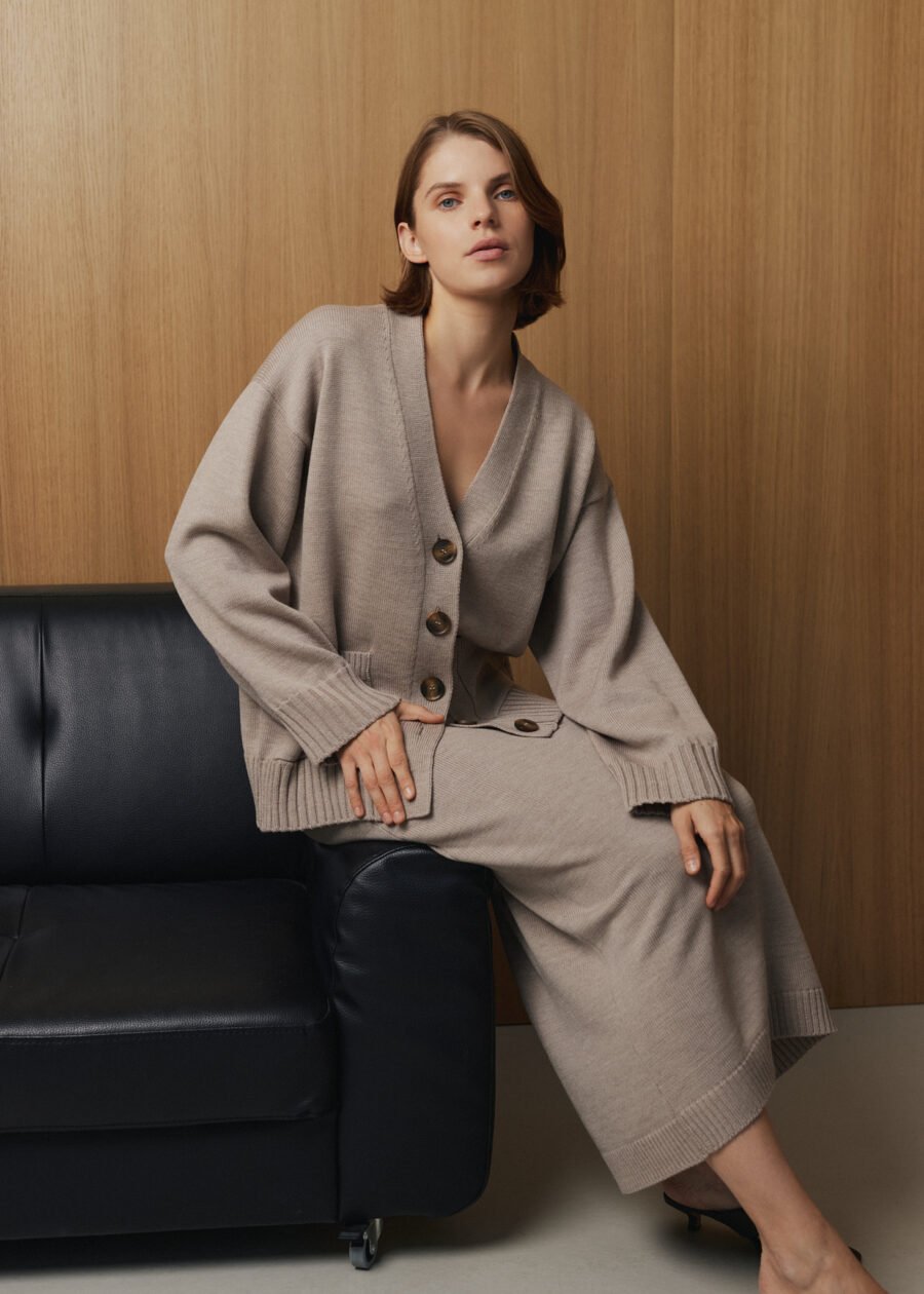 Merino Wool Button-Up Cardigan