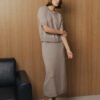 MONALA_17856 Merino Wool Knitted Midi Skirt