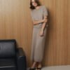 MONALA_17860 Merino Wool Knitted Midi Skirt
